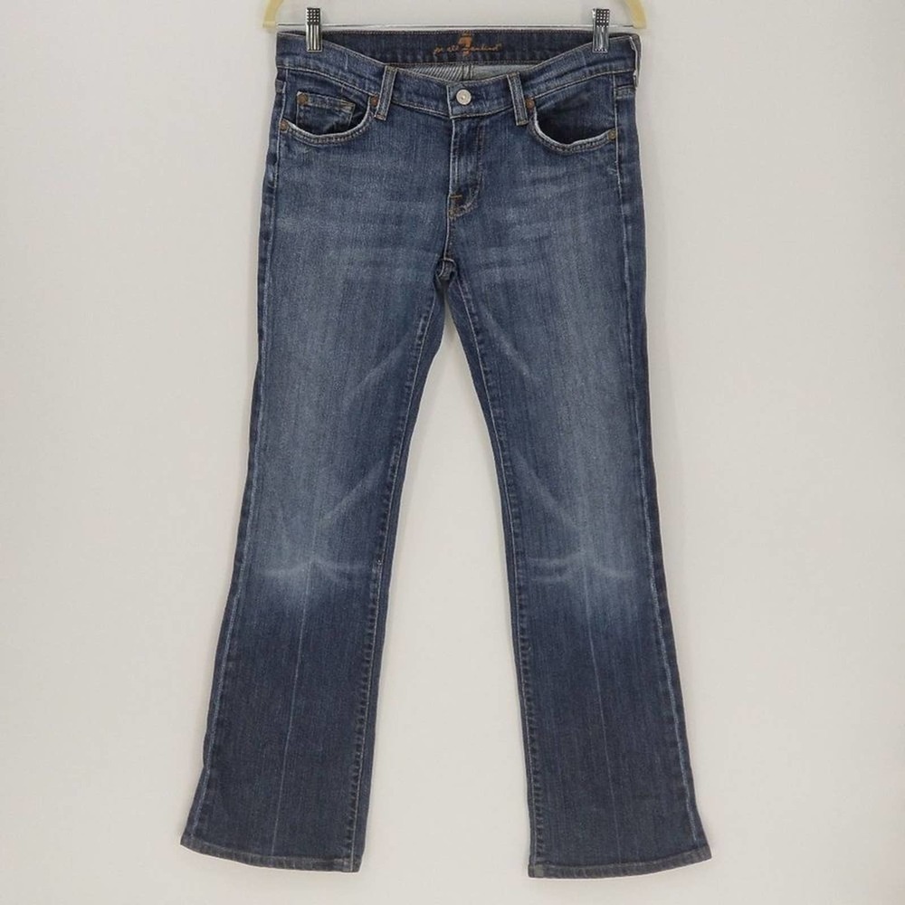 7 For All Mankind Women's Bootcut 2 Tone Medium Wash Denim Jeans Blue Size 30